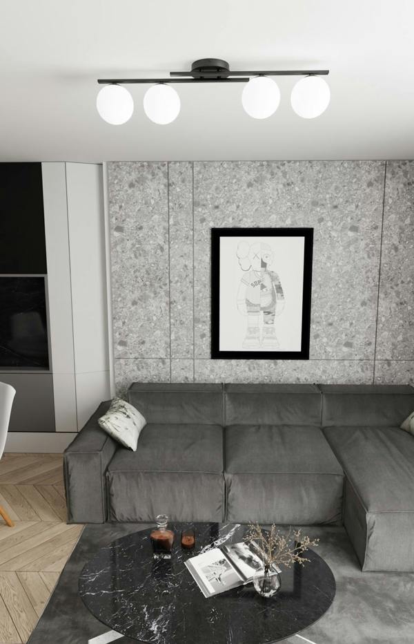 Emibig KAIRO Ceiling lamp 4 x E14 Black with White Shade