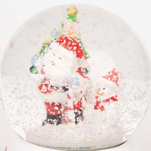 15cm Musical Christmas Snow Globe with Santa and Snowman Scene, Glass Ornament on Resin Base image 7