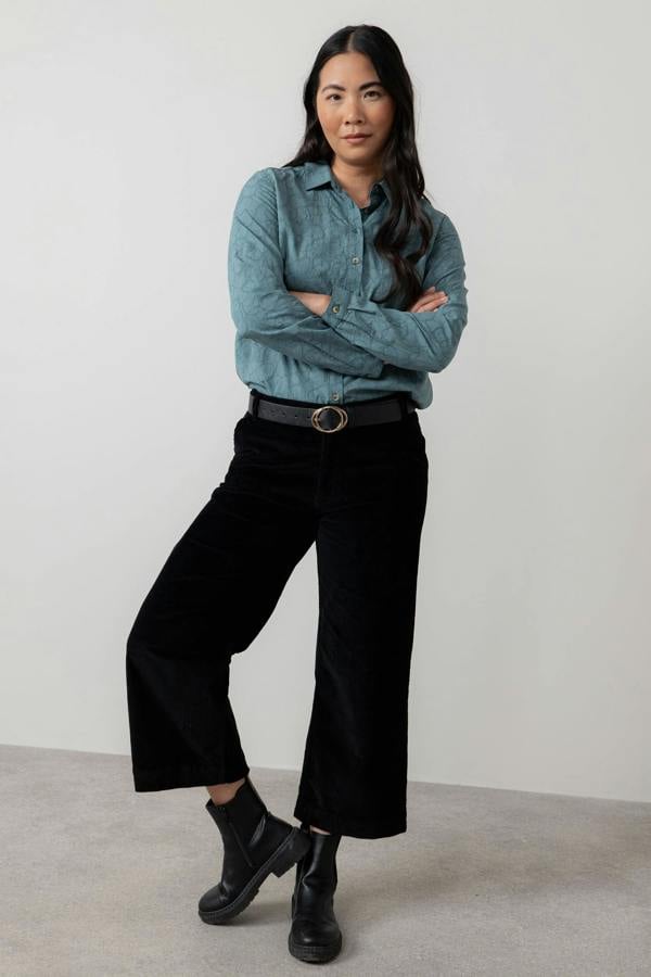 Lily & Me Patsy Textured Jacquard Shirt Sea Mist