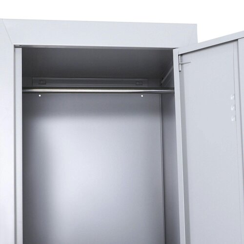 Wyld Haus Marino 180cm Light Grey Metal Tall Locker Storage Cabinet With Internal Shelves
