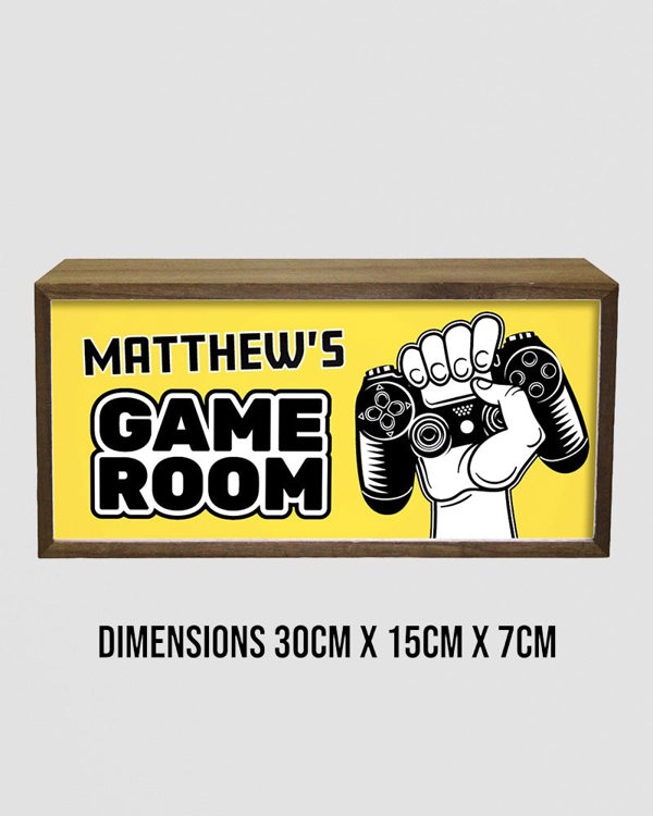 Personalised Light Box Sign for Kids Game Room, Playroom or Den
