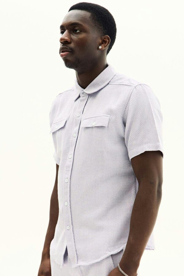 Men’s Slim Fit Textured Shirt & Shorts Co-Ord Set