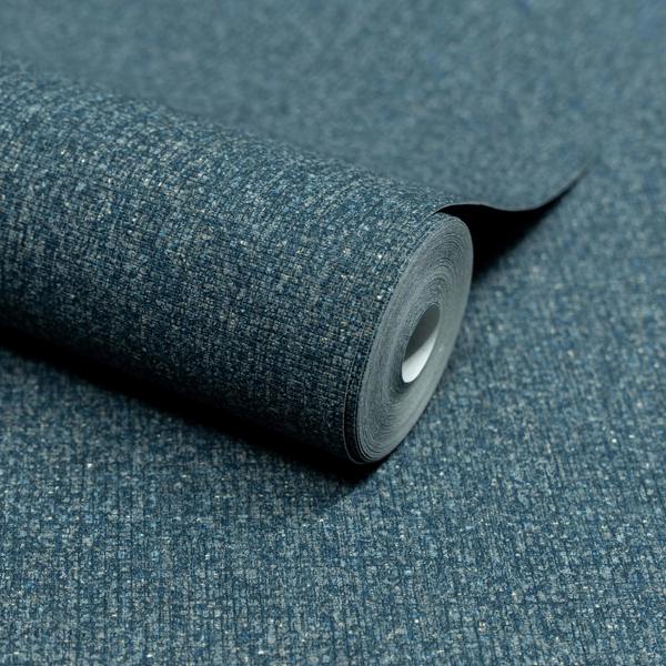 Grandeco Boutique Monroy Semi Plain Effect Luxury Weight Embossed Wallpaper,  Teal Blue