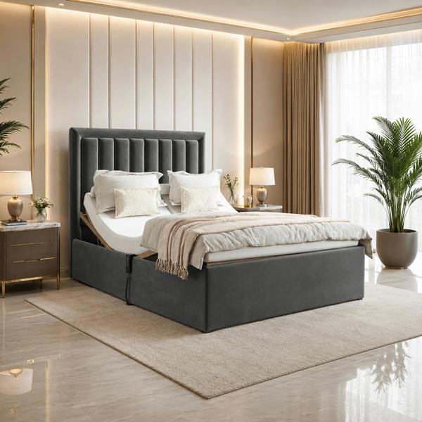 Paradise Beds Swan Electric Adjustable Bed with Mattress and Headboard
