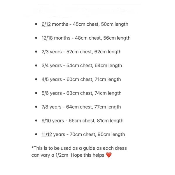 Knee Length Tea Length Size Chart