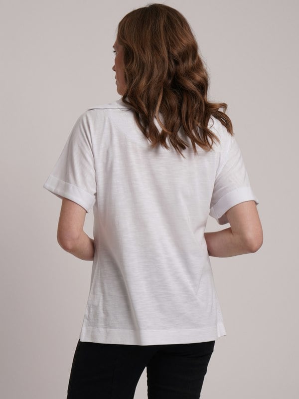 VIZ-A-VIZ Split Drape Neck Top