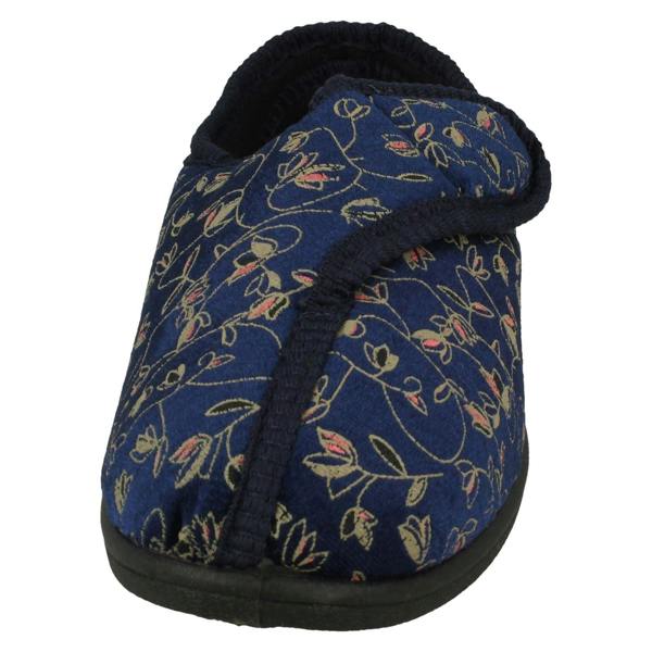 Spot On Ladies Spot On Floral Detailed Washable Slippers LVSN