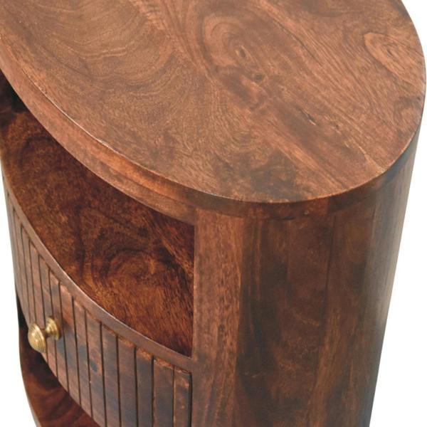 Artisan Furniture Solid Wood Bordeaux Bedside, 1 Drawer & 2 Open Slots, Brown