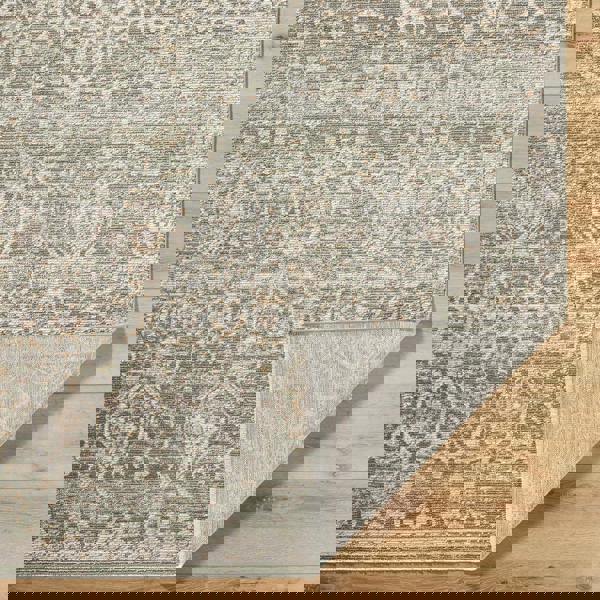 Livabliss Galey Alix Myrtle Avenue-Vintage Brown Green Grey Traditional Boho Fringe Rug