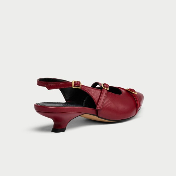 Paloma leather slingbacks for bunions back/side view