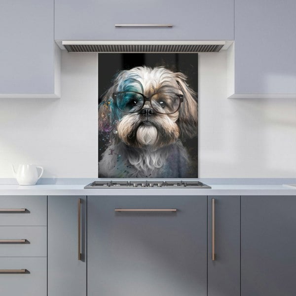 Warren Reed - Designer Lhasa Apso With Glasses Splashart Kitchen Splashback
