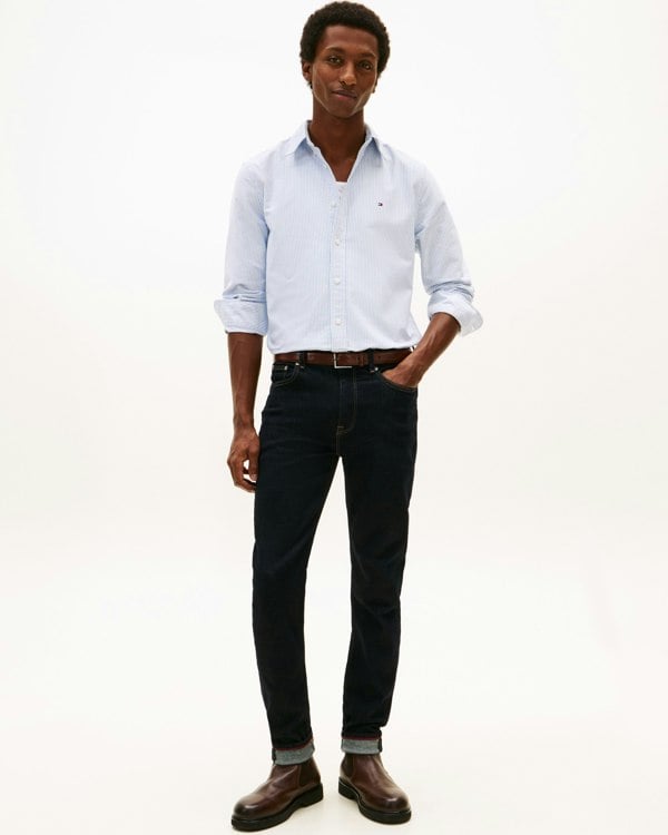 Tommy Hilfiger Heritage Oxford Stripe Mens Shirt - Shirt Blue/White