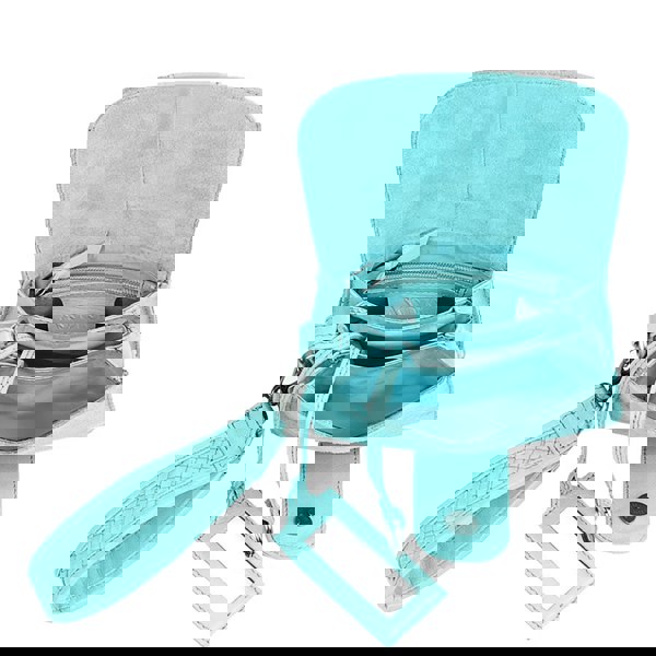 Assots London 'FLOYD' Turquoise Suede Leather Tab-over Wristlet