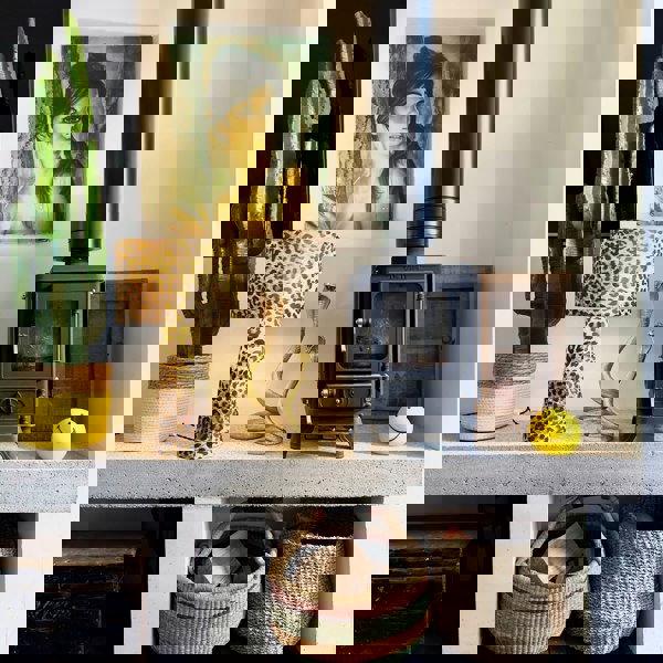 Handmade Luxe Leopard Print Retro Lamps - The Midi, Light on