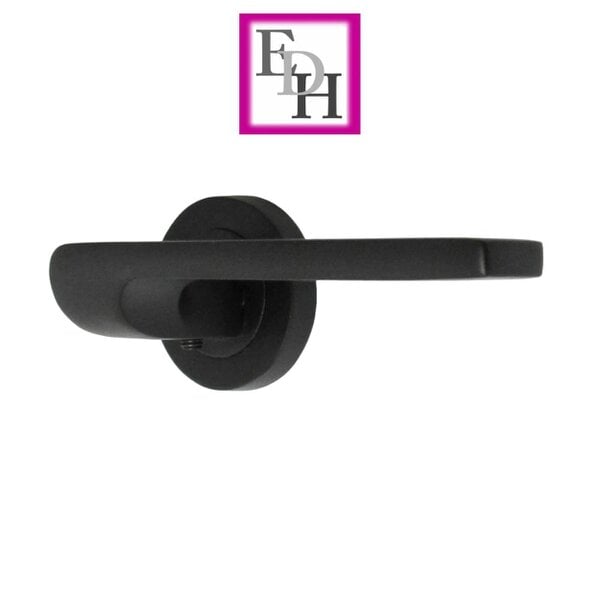 EDH Door Hardware Modern Matt Black Door Handles Internal - Uno-2 Lever Latch On Rose
