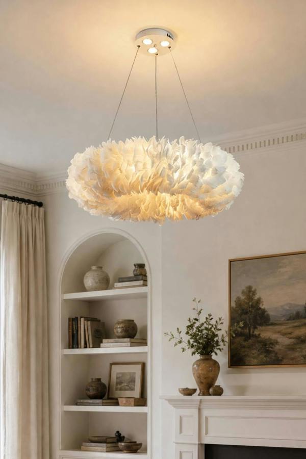 Chic Feather 6-Light Chandelier Pendant Light
