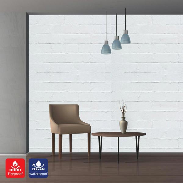 ENER-J Briwall Soft & Flexible Off White PU Panel – Stylish Faux Brick Texture 1200 x 600 x 3 mm Pack of 2