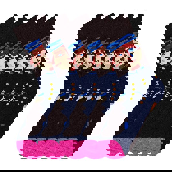 Anysox 5 Pairs Size 5-9 Fashion Socks Combed Cotton Art Abstract Soldiers Oil Painting Novelty Happy Funny Christmas Gift for Women