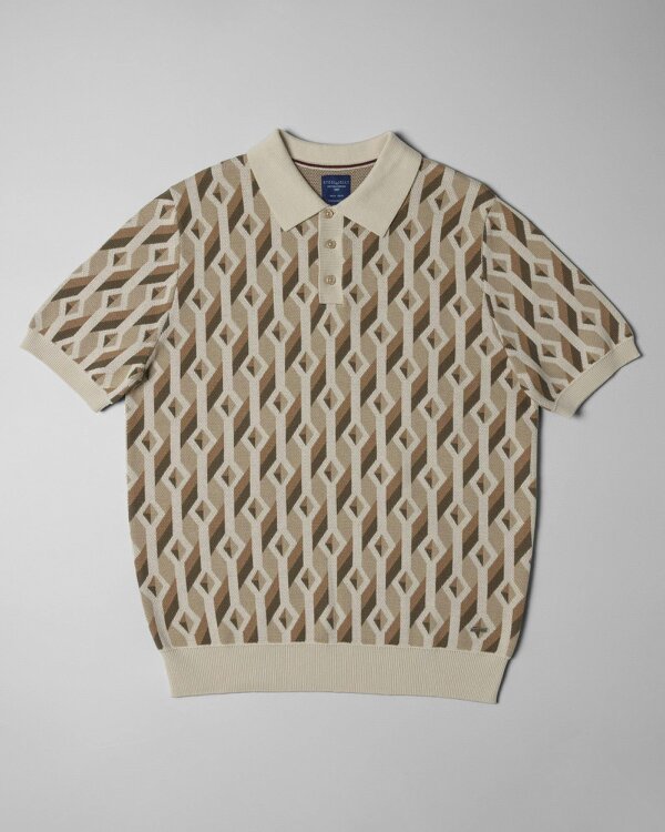 Steel & Jelly Rickman - Oval Chain Geometric Jacquard Knitted Polo Shirt