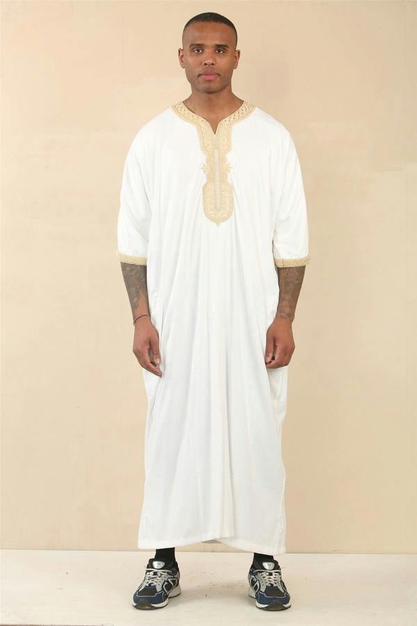 Infinity Leather Men's Moroccan Thobe Jubba Robe Eid Djellaba Gandoura