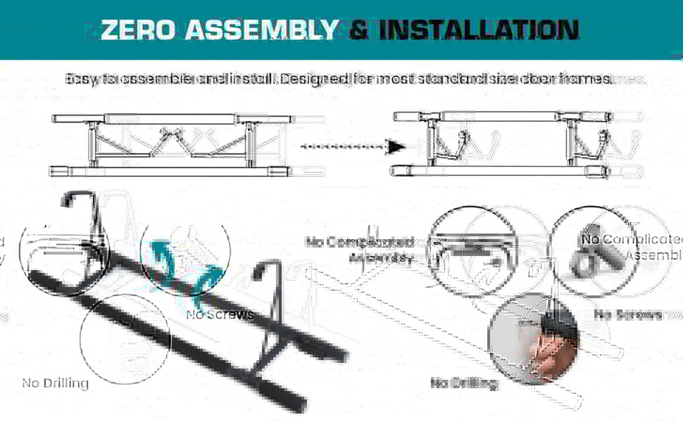 Generise Foldable Pull Up Bar - Carbon Steel