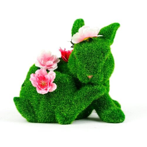 Gardenwize Solar Floral Topiary Rabbit Garden Ornament with Multiple Lights