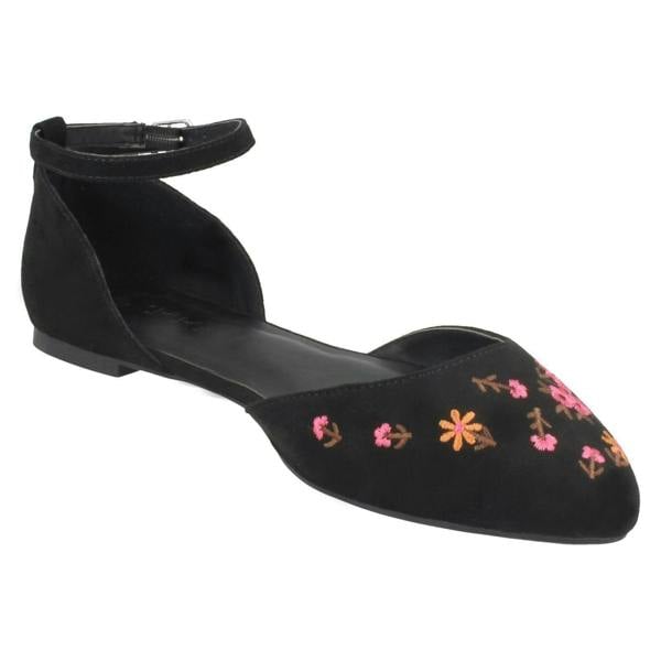Spot On Ladies Spot On Ankle Strap Ballerinas