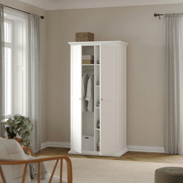Furniture To Go Paris Wardrobe with 2 Doors in White