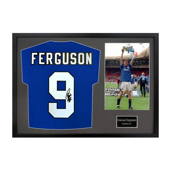Duncan Ferguson Signed Everton Shirt Classic Frame