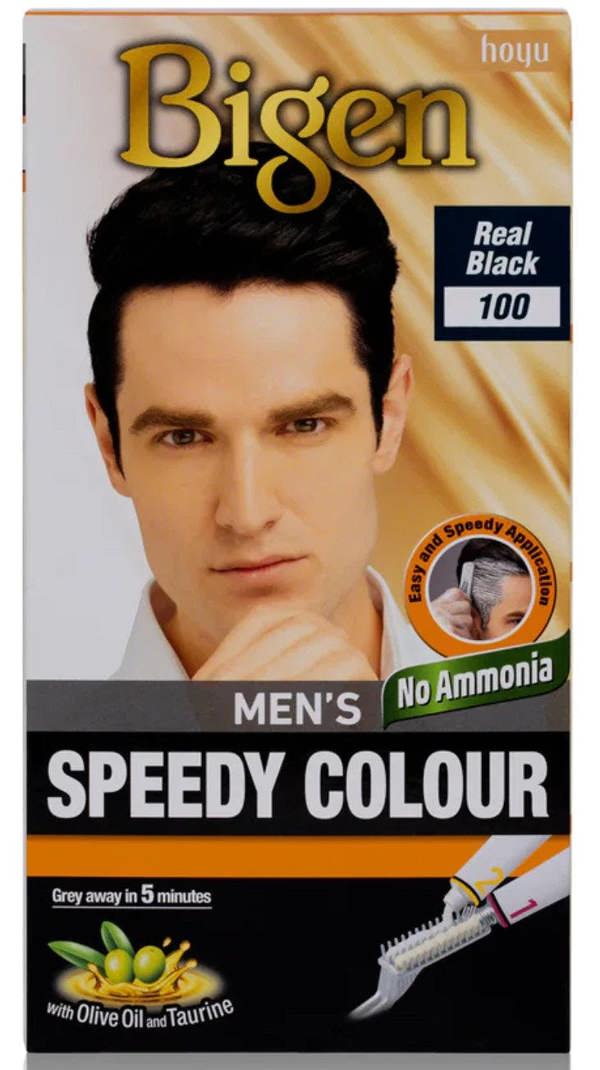 Bigen Mens Speedy Hair Colour Easy & Smooth Application Real Black 100