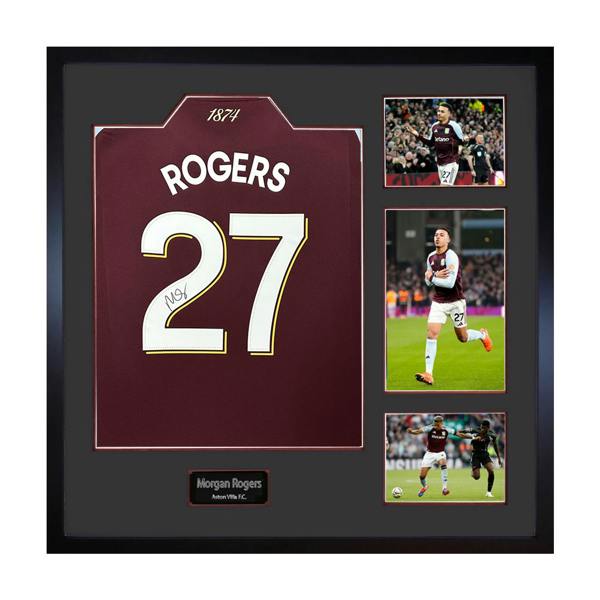 Morgan Rogers Signed Aston Villa Shirt Elite Frame