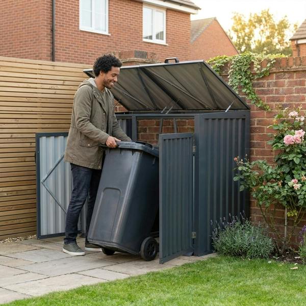 Nicoman Outdoor Metal Garbage Bin Shed