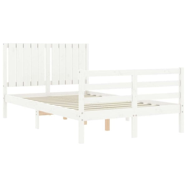 Berkfield Bed Frame with Headboard White 120x200 cm Solid Wood