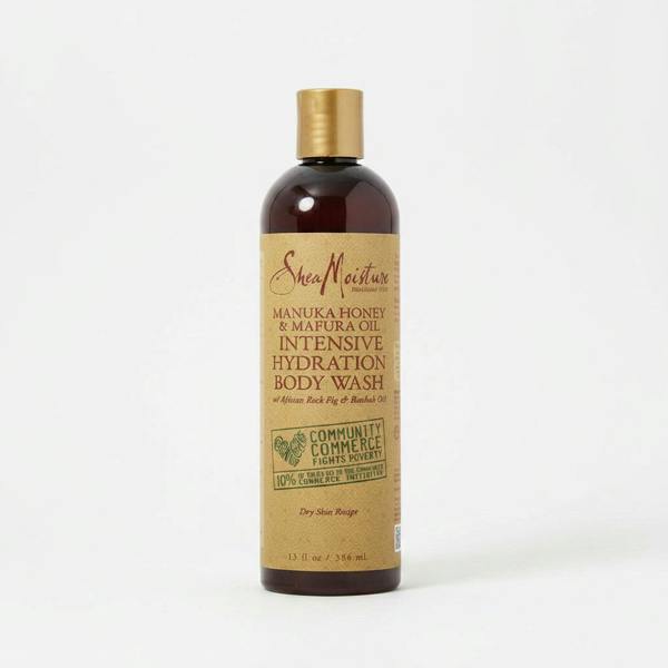 SheaMoisture Manuka Honey & Mafura Oil Intensive Hydration Body Wash bottle on a white background