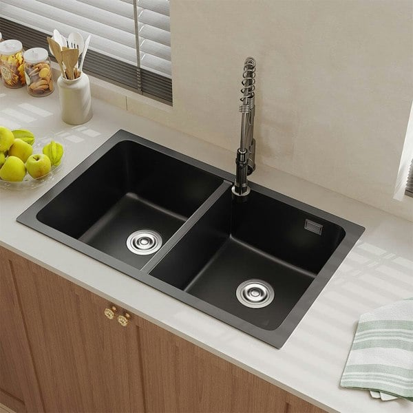Quartz Double Bowl Undermount Kitchen Sink Living and Home