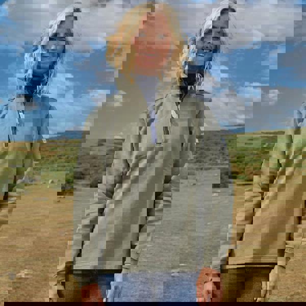 Lazy Jacks Women's Quarter Zip Sweatshirt - Khaki Green