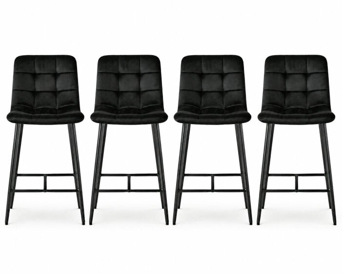 Outdoor Living Erica Plush Velvet Comfort Bar Stools - Set of 4