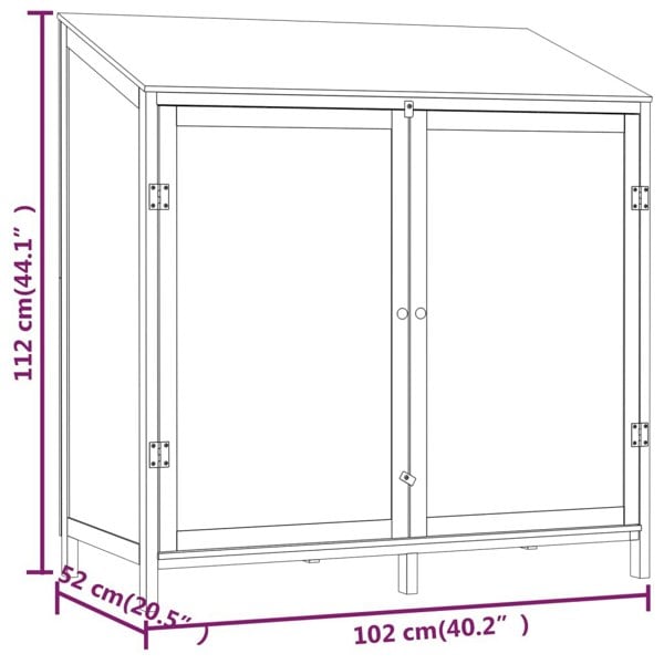 Berkfield Garden Shed Brown 102x52x112 cm Solid Wood Fir