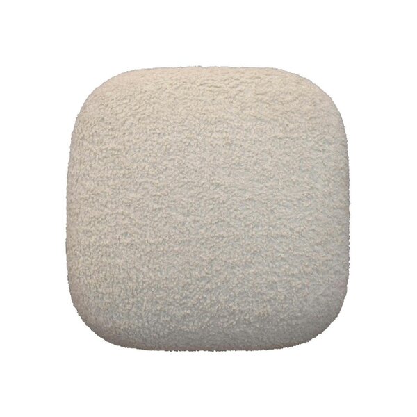 Wyld Haus Olbia Boucle Cream Square Footstool Mango Wood Legs