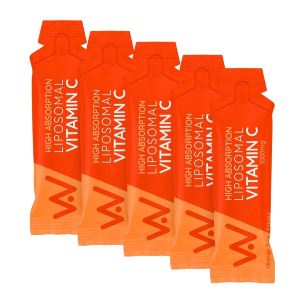 Well Actually Vitamin C 1000mg Liposomal Liquid - 30 Sachet Pack - Orange Twist