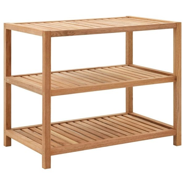 Berkfield Bathroom Shelf Solid Walnut Wood 65x40x55 cm