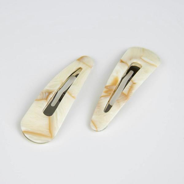 2x 7cm Snap Clips in 7cm Oat Latte Handmade French Hair Accessories at Tegen Accessories