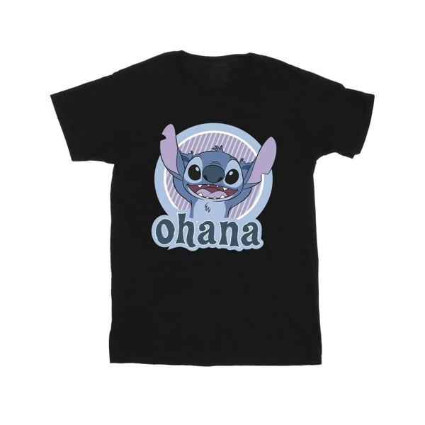 Disney Mens Lilo And Stitch Ohana Circle T-Shirt - Black