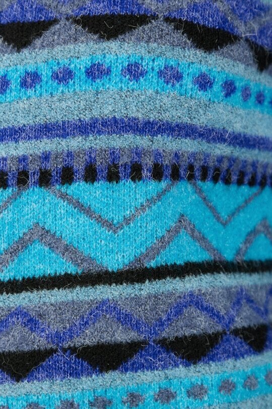 Mudflower Fair Isle Collared Knit Cardigan