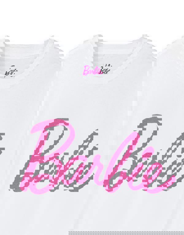 Barbie Womens White Classic Logo Short Sleeved T-Shirt