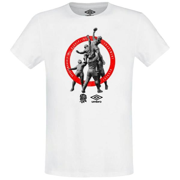 Umbro Mens Line Out England Rugby T-Shirt - White - 