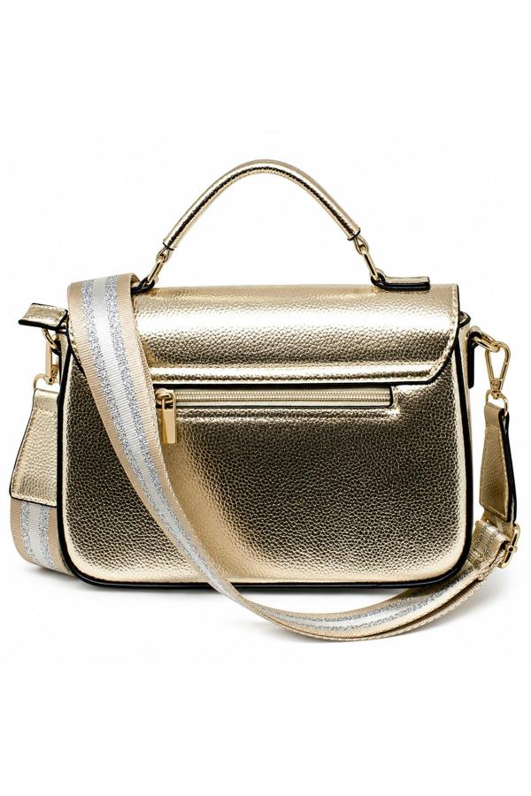 Kitise Metallic Crossbody Bag with Adjustable Wide Strap Turn Lock