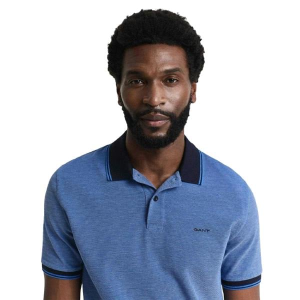 Gant Mens Cotton Polo Shirt - Blue - 