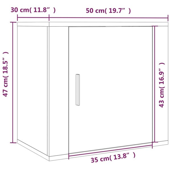 Berkfield Wall-mounted Bedside Cabinet Concrete Grey 50x30x47 cm