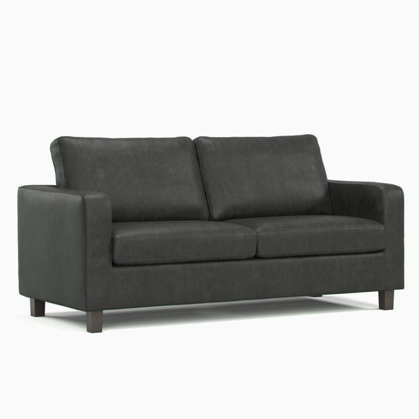 Furnishings For Less York Black Faux Leather 3+2 Sofa Set